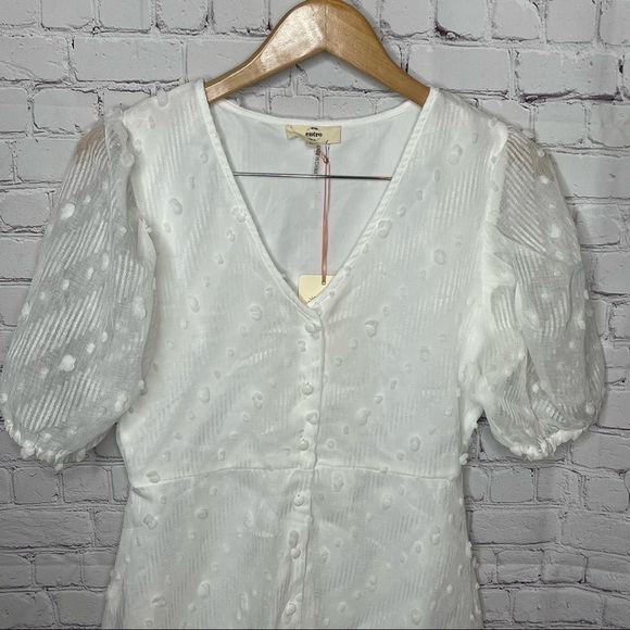 NWT Entro Sheer White Swiss Dot Dress size Large - Picture 8 of 12